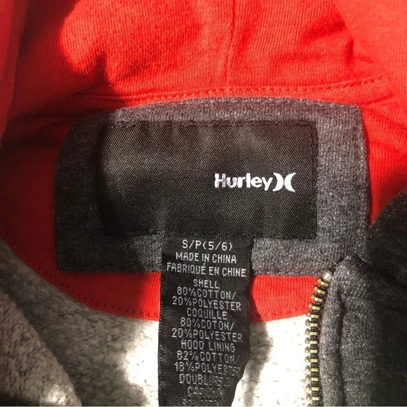 Hurley Kids' Full Zip Hoodie - Grey - Small (US 5/6) - Picture 4 of 10